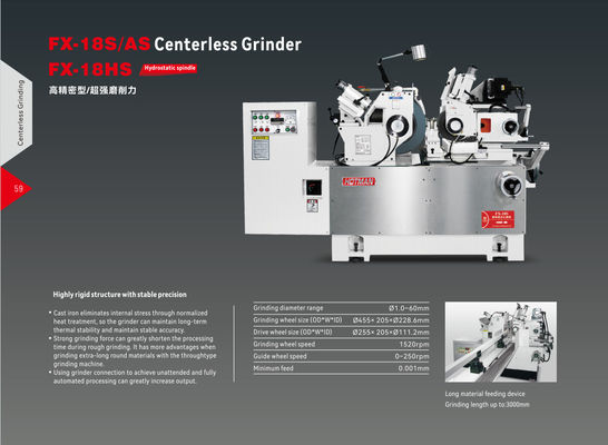 Sistema CNC Máquina de rectificación sin centro Siemens 828D con sistema de circuito de Fuji de Japón y potencia del motor de la rueda de rectificación de 2-15KW